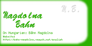 magdolna bahn business card