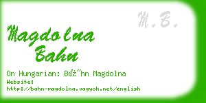 magdolna bahn business card